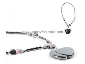 Cat's Eye Opal Hematite Heart Eagle Pendant Beads Chain Choker Fashion Women Necklace